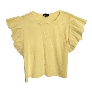 Yellow Top with Flutter Sleeve Design